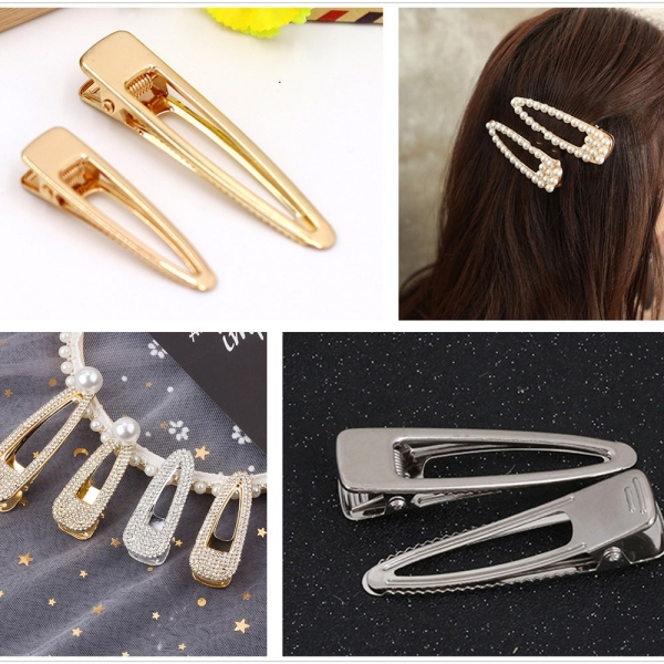 10Pcs/lot Hair Clips Fashion Hairpin Blank Base for Diy Jewelry Making Pearl Hair Clip Setting craft supplies(7002-34)