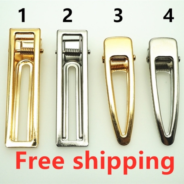 10-100Pcs/lot gold/silver Hair Clips Fashion square Hairpin Blank Base for Diy Jewelry Making Pearl Hair Clip Setting craft supplies