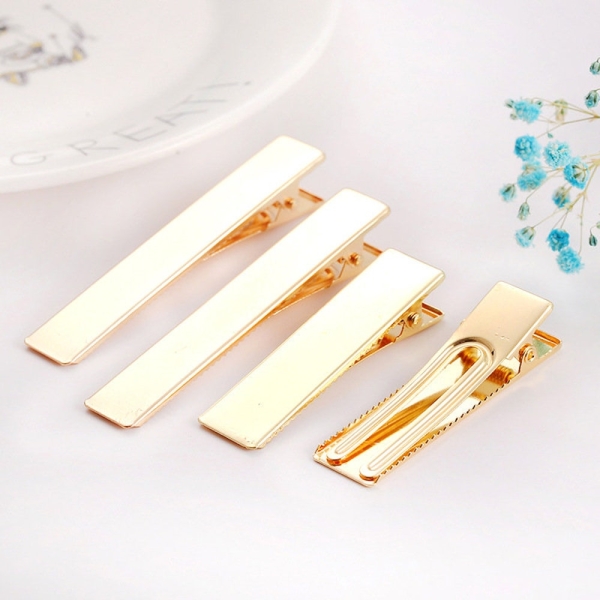 10Pcs/lot Color retention KC gold Hair Clips Fashion Hairpin Blank Base for Diy Jewelry Making Pearl Hair Clip Setting supplies（7002-160）