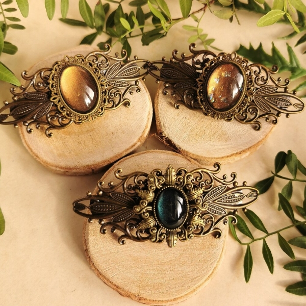 Hair clip bronze Art Nouveau hair accessory and hair clip as cosplay accessory and steampunk birthday gift