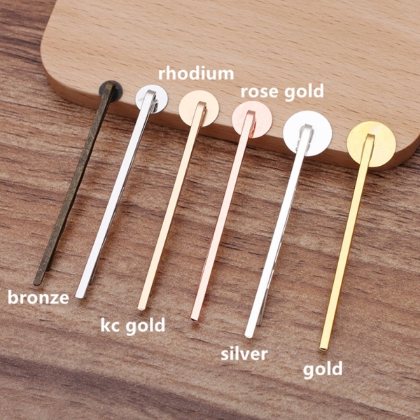 20pcs/lot 6mm/8mm/10mm/12mm Hair Clips Fashion Hairpin Blank Base for Diy Jewelry Making Pearl Hair Clip Setting craft supplies