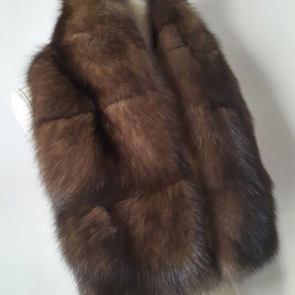 New Dark Sable Fur Stole Cashmere Scarf Ladies Warm Elegant Winter Accessories Luxurious Gift