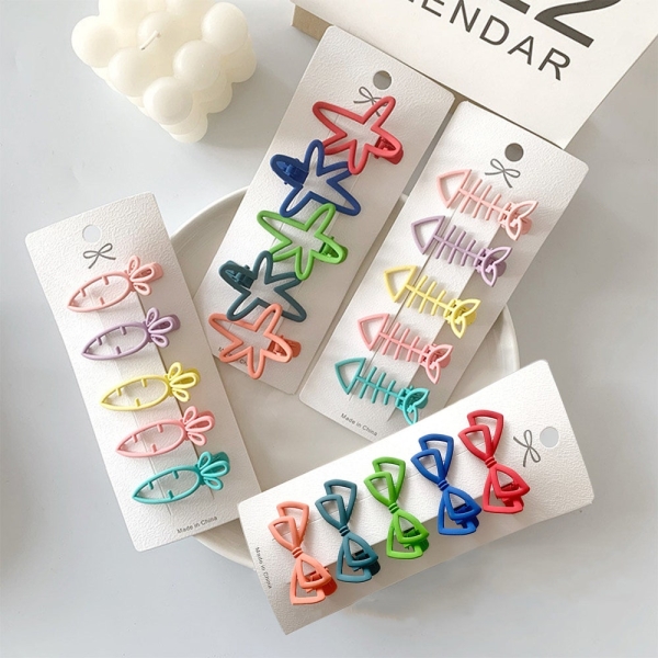 1 sets/lot Simple candy color fishbone hairpin female side hairpin cute bangs clip carrot hairpin DIY hair accessories accessories