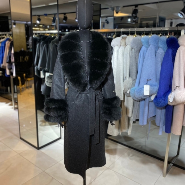 Cashmere, Wool, Alpaca mixed Fabric Woman Fur Coat with Real Fur Coat Woman’s Long Winter Coats – Luxury Coats Luxury Gift for Women