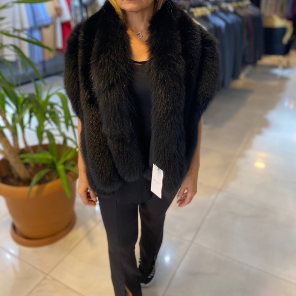 Women Luxury Fox Fur Shawl - Fox Fur Wrap Bridal - Fox Fur Stole for Wedding -  Limited Edition Fox Fur Cape