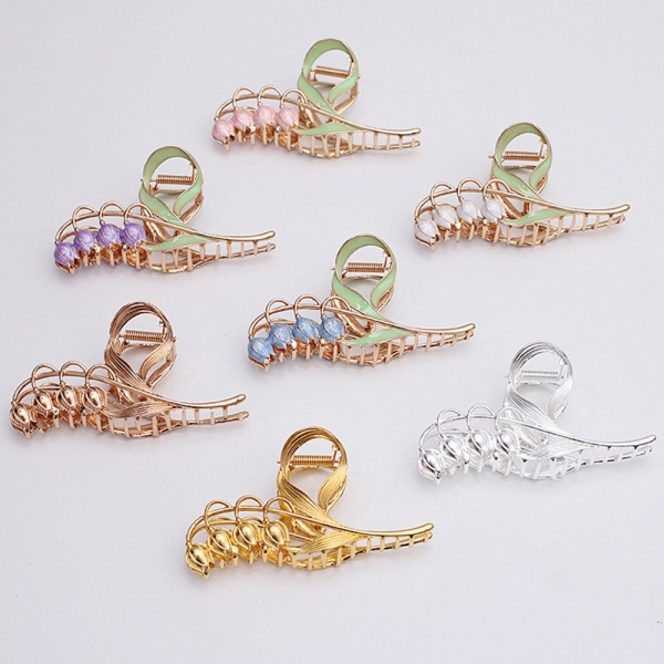 2 pcs Metal Hair clips,Oil dripping lily of valley alloy claw clip,Flat Surface Setting,Blank Barrette,Jewelry Making,wholesale(7012-439)