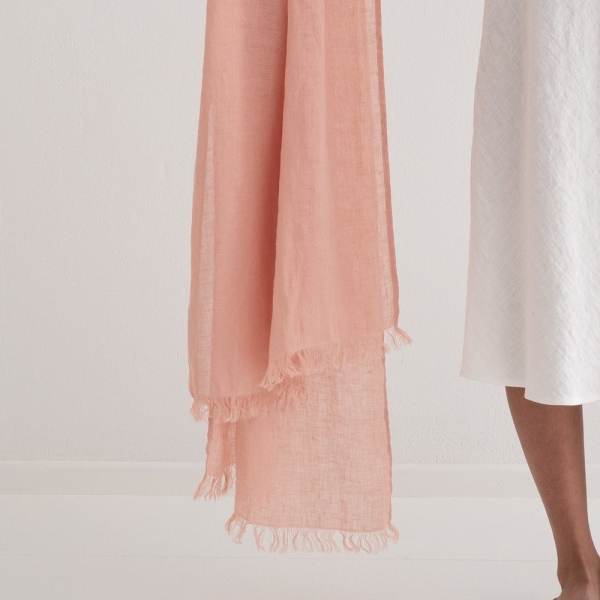 Natural Linen Scarf, Pure Linen Scarves, Trending Item, Fringed Scarf, Linen Gift