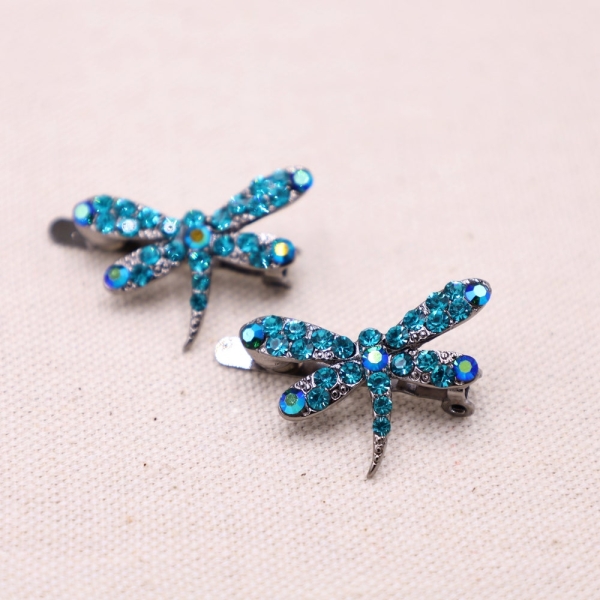 Dragonfly Hair Clips- Crystal Hair pin- Magnetic Hair Accessory, Gift for women, Nature Hair Clips