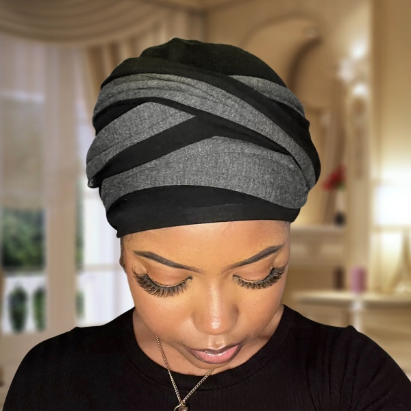 Head Wrap Satin Lined Beanie Cap with Soft Stretch Tie / Hijab/ Headwear/ Knit Jersey head wrap/Chemo Scarf/Alopecia Scarf/