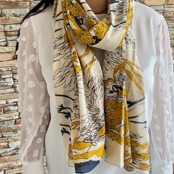 Women's scarf, Women's scarf, 100% cotton scarf, Japanese fabric, Women's gift