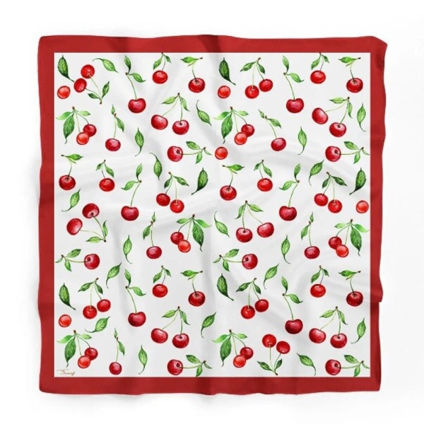 Cherry Pattern Scarf, Bandana, Women's Scarf,  Headband, Bag Accessory, Gift for her