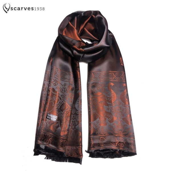 Chocolate brown Silk Scarf,Gift for her,shawl&wrap,festival scarf,scarves1938,hippie scarf,women accessory,long brown silk,reversible scarf
