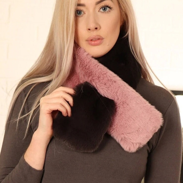 Faux Fur Scarf, Womens Winter Scarf, Neck Warmer, Fur Collar, Faux Fur Stole, Gift for Mum, Christmas Gift for Her, Birthday Gift for Women