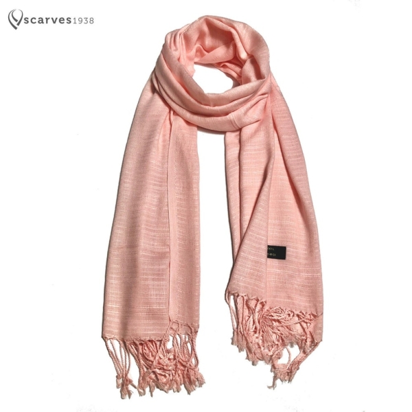 Salmon Raw Thai silk Scarf Gift for her woman's scarf spring scarf unisex Spring scarf Handmade scarf Foulard elegant man's scarf scarves
