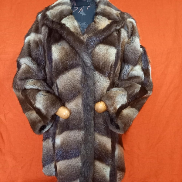 Real  fur coat jacket musquash / river-mink see detailled description