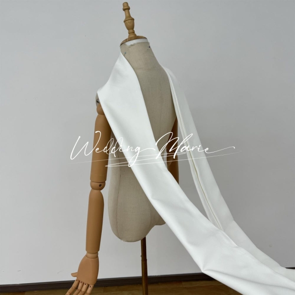 Ivory Satin Neck Scarf, Wedding Dress Scarf, Double-layer Satin Scarf, Bridal Gown Accessories, Support Custom