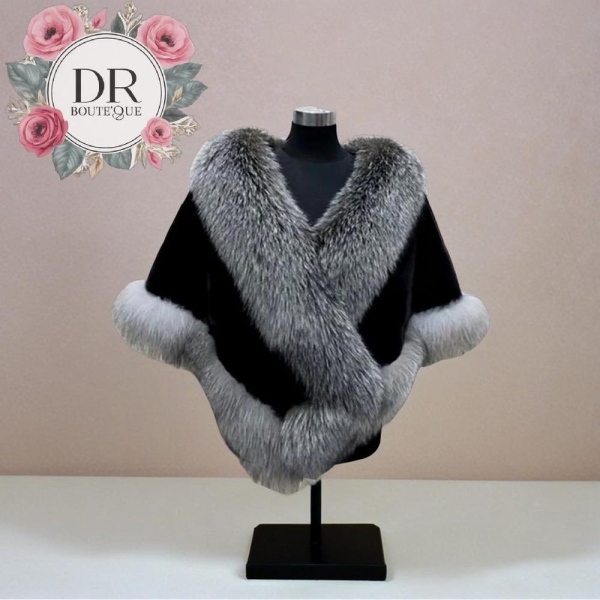Luxury Faux Fur Shawl Wrap for Women – Elegant Winter Cape in various colours – Warm Evening Wrap for Weddings, Formal Events, and Casual