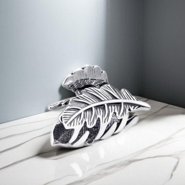 Unique Sterling Silver Leaf Hairpin: Handmade, Boho Style Hair clip, 925 Sterling Silver