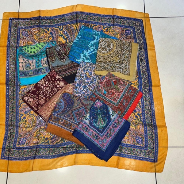Pure Silk Fabric Women's Scarf, Hippie Boho Floral And Other Printed Head Cover Scarf, Bohemian Light Weight Hair Cover Scarves For Women's.