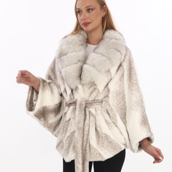 Elegant Faux Fur Coats with Arctic Fox Trim Collar | Elegant Winter Wrap | Timeless Wedding Cover-Up | One Size Fits All