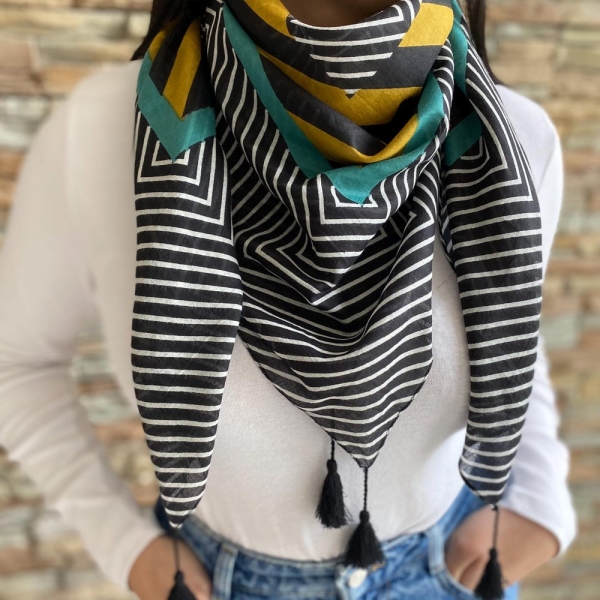 Scarf, Cheche, square scarf for women, cotton, Gift for women, Hair scarf for women, Fashion and trend for women,