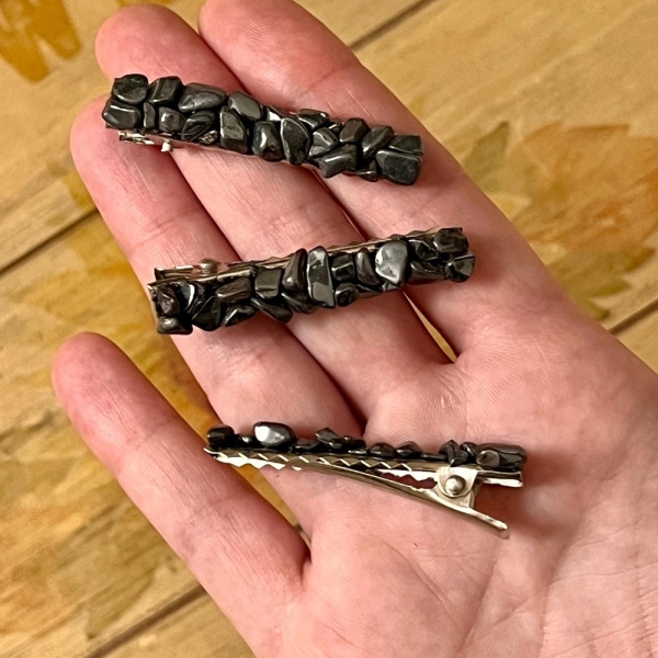 Hematite Crystal Hair Piece (Set of 2/3/5 Clips) | Spring Fashion | Boho Style | Bridesmaid Gifts | Gift For Mom