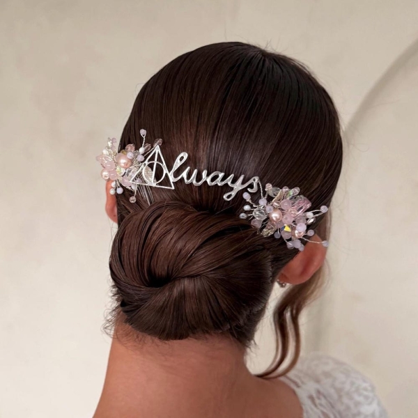 Always wedding hair accessory Pale pik wedding hair piece Bridal hair piece Always comb Boho Mistiry After all this time? Always Bohemian