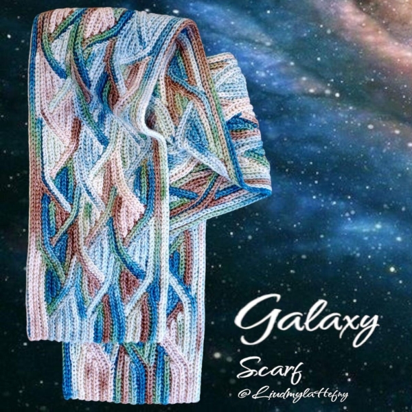 CROCHET SCARF PATTERN Galaxy scarf slip stitch crochet knit look short rows women men children