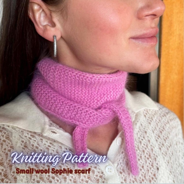 KNIT Pattern for Small Sophie scarf, Knitting Pattern PDF Instruction, DIY Written Tutorial, Small woman's wool scarf, elegant little scarf