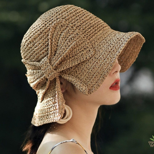 Straw Hat for Women | Elegant Wide Brim Sun Hat | Boho Summer Beach Hat