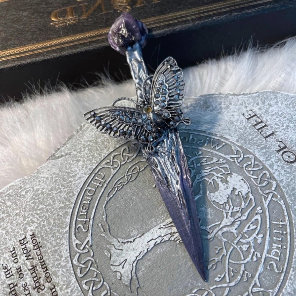 Personalized Women’s Dagger, Handmade Butterfly/Flower Dagger, Unique Bridesmaid Gift, Cosplay Accessory, Gothic Dagger