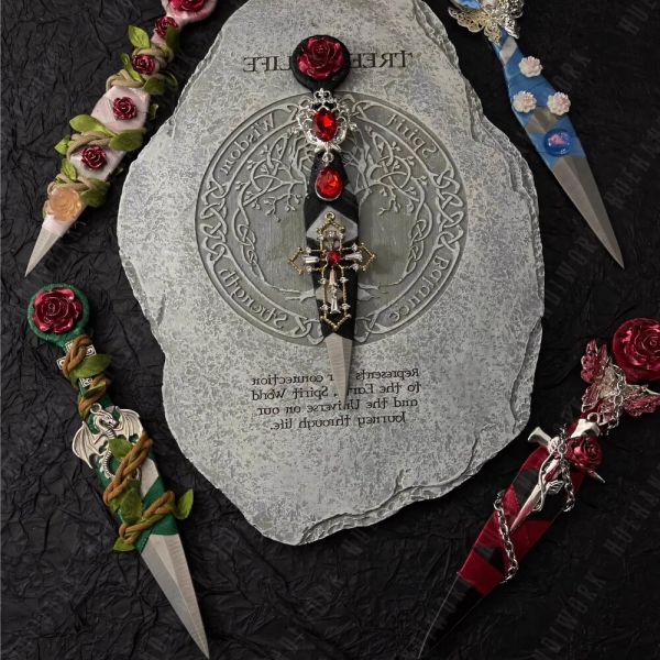 Personalized Cthulhu & Gothic Dagger, Handmade Cross and Butterfly Dagger, Unique Bridesmaid Gift, Cosplay Accessory