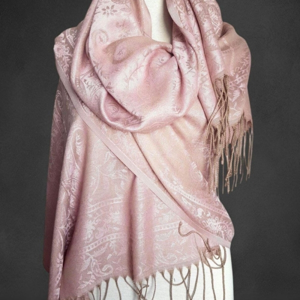 4 Color Elegant Floral Powder Pashmina Shawl Scarf Wraps - Woman Scarves - Shawl And Wraps - Mather' s Day Gift - Scarf - Shawl