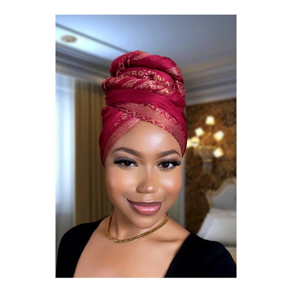 Satin Scarf with Gold Accents/ Women Head Wrap/ Hair Scarf/ Turban / Hijab/ Headwear /Chemo scarf/fashion scarf